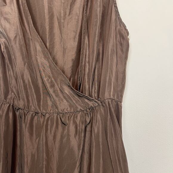 bcbg maxazria 100% silk tiered ruffle wrap midi dress MD boho cottagecore fall - Picture 8 of 14